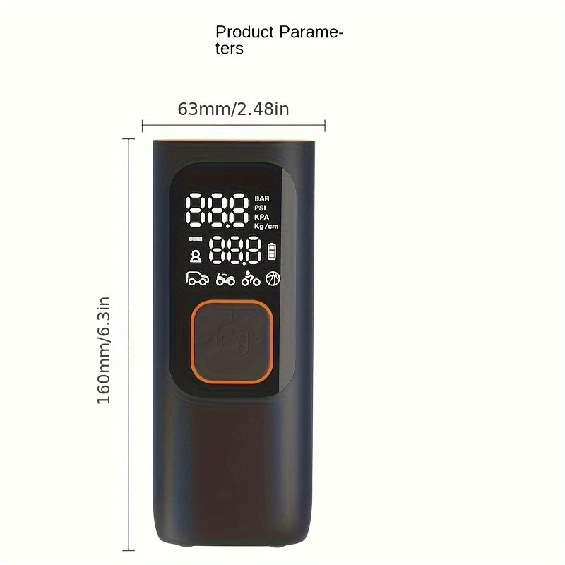 Compresseur d'air portable pour pneus - Puissant 160 PSI et 2 fois plus rapide, affichage LCD précis de la pression, fonctionnement facile sans fil - Pompe à air portable