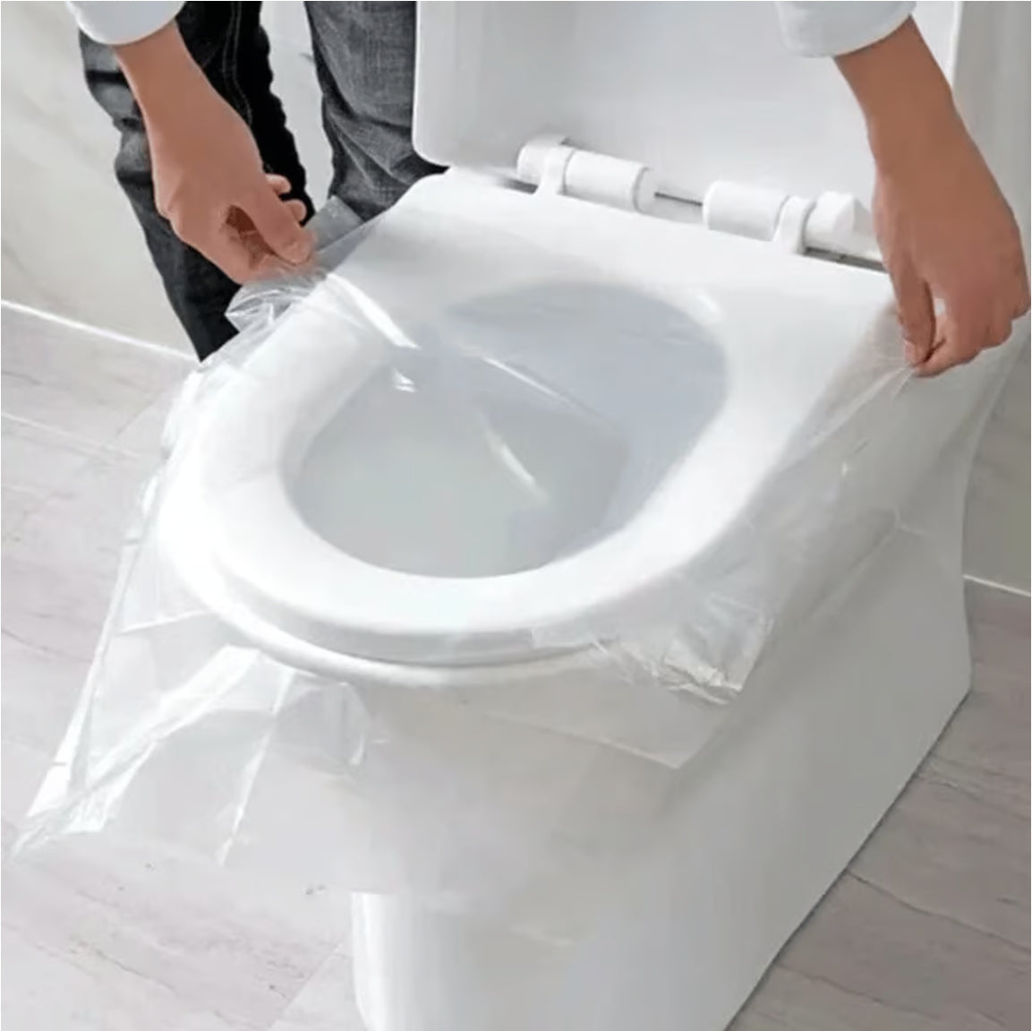 💥 Couvre-siège de toilette jetable en plastique - Plus de soucis pour les toilettes publiques👋