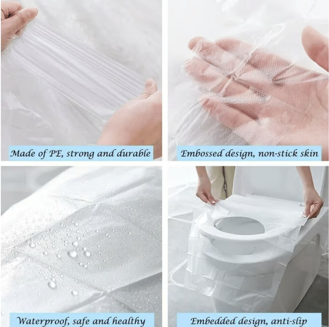 💥 Couvre-siège de toilette jetable en plastique - Plus de soucis pour les toilettes publiques👋