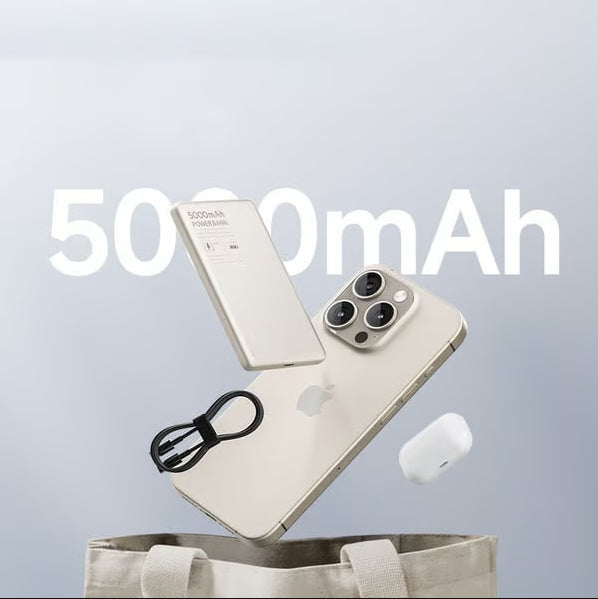 Batterie externe magnétique sans fil ultra-fine, charge rapide bidirectionnelle, alimentation mobile