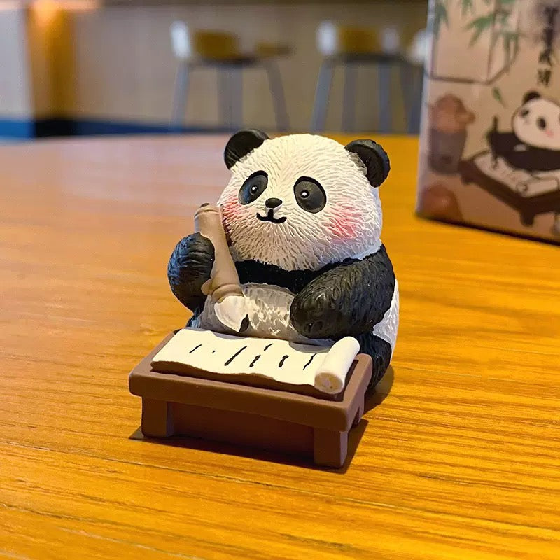 Statue de Panda Piano, échecs, calligraphie et peinture