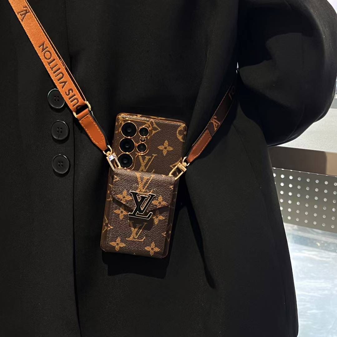 Crossbody LV Card HolderSamsung Galaxy PhoneCase S22-25 Ultra Plus