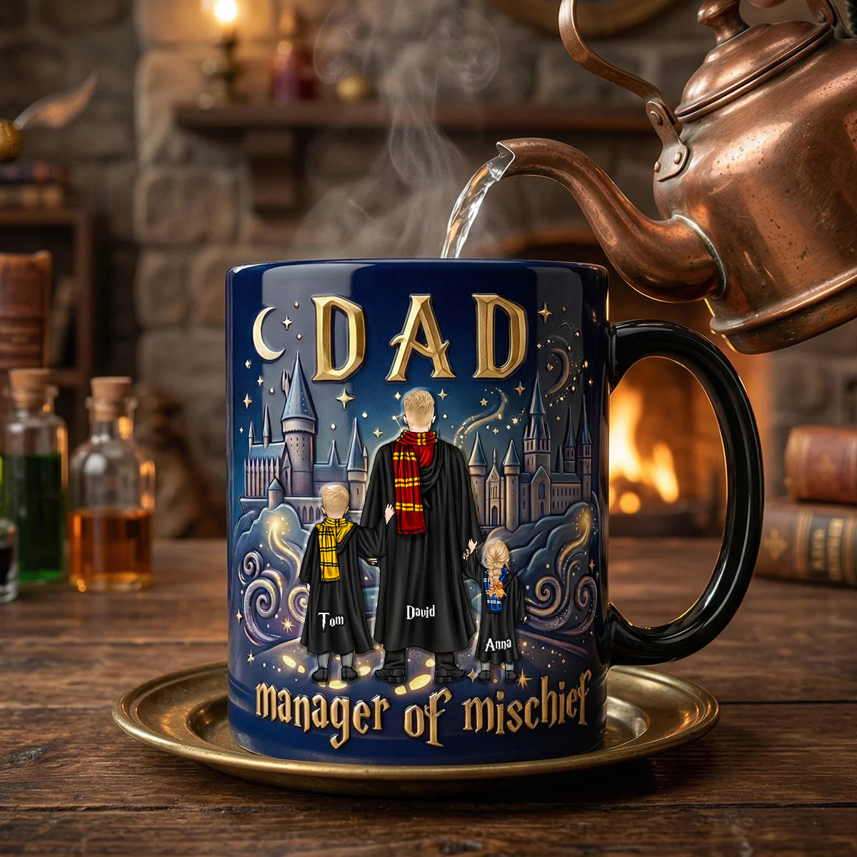 “Fantasy School” Mom and Dad-Themed Color-Changing Ceramic Coffee Mugs—Custom Gifts for Father's Day and Mother's Day