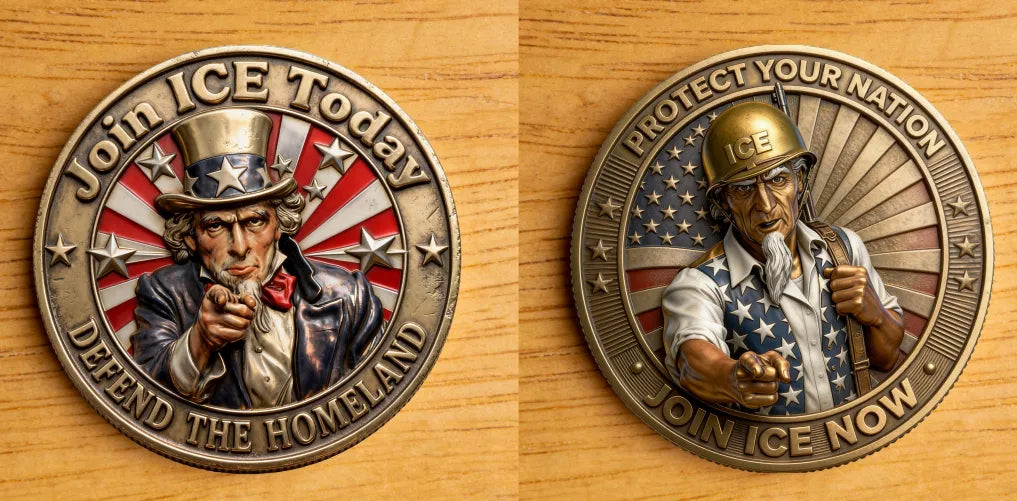 Join ICE Today” Patriotic Challenge Coin — Defend the Homeland in Metal