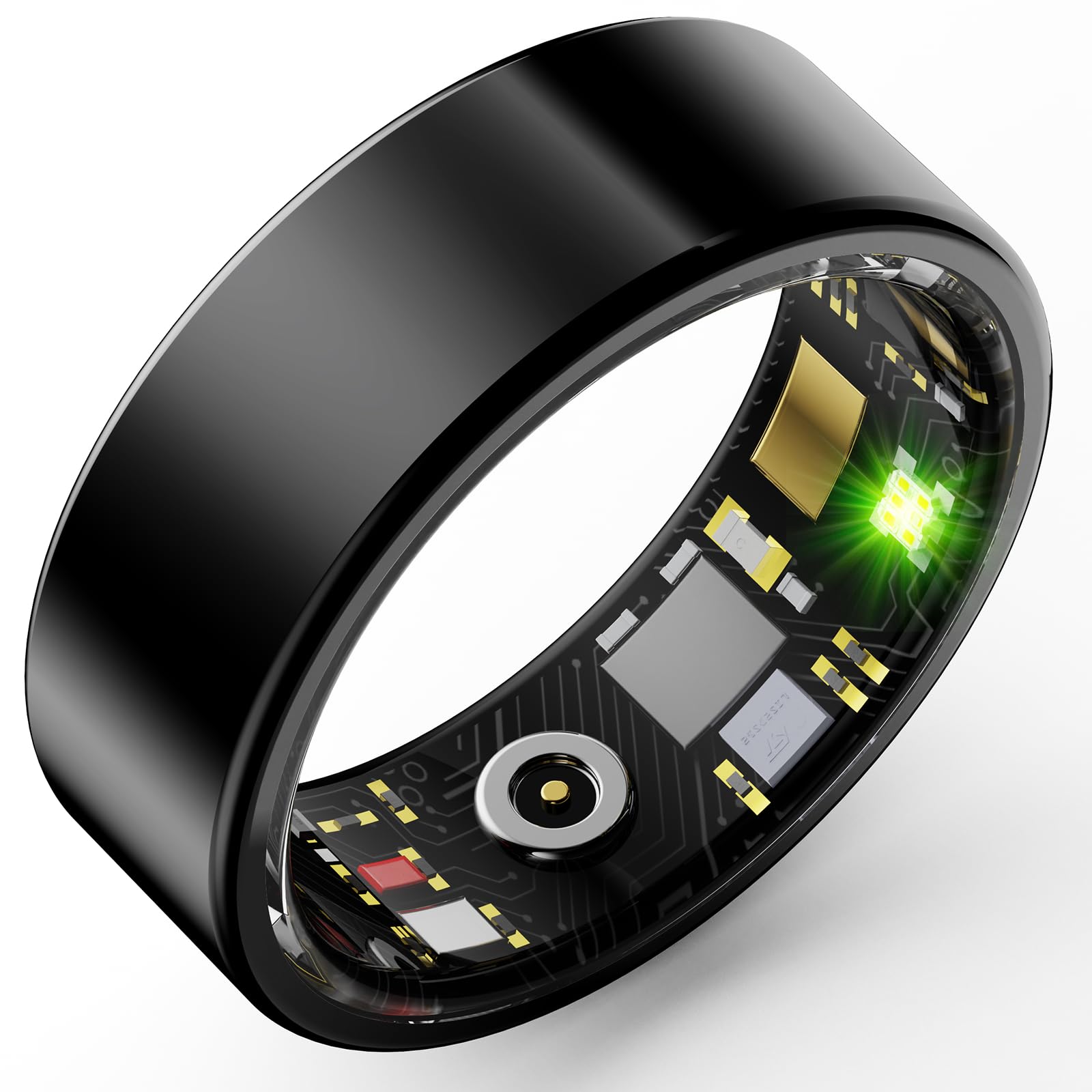 Bague connectée HitTopss, suivi de la condition physique avec suivi des calories, de la fréquence cardiaque, de l'oxygène dans le sang et du sommeil, étanchéité IP68, sans abonnement à l'application