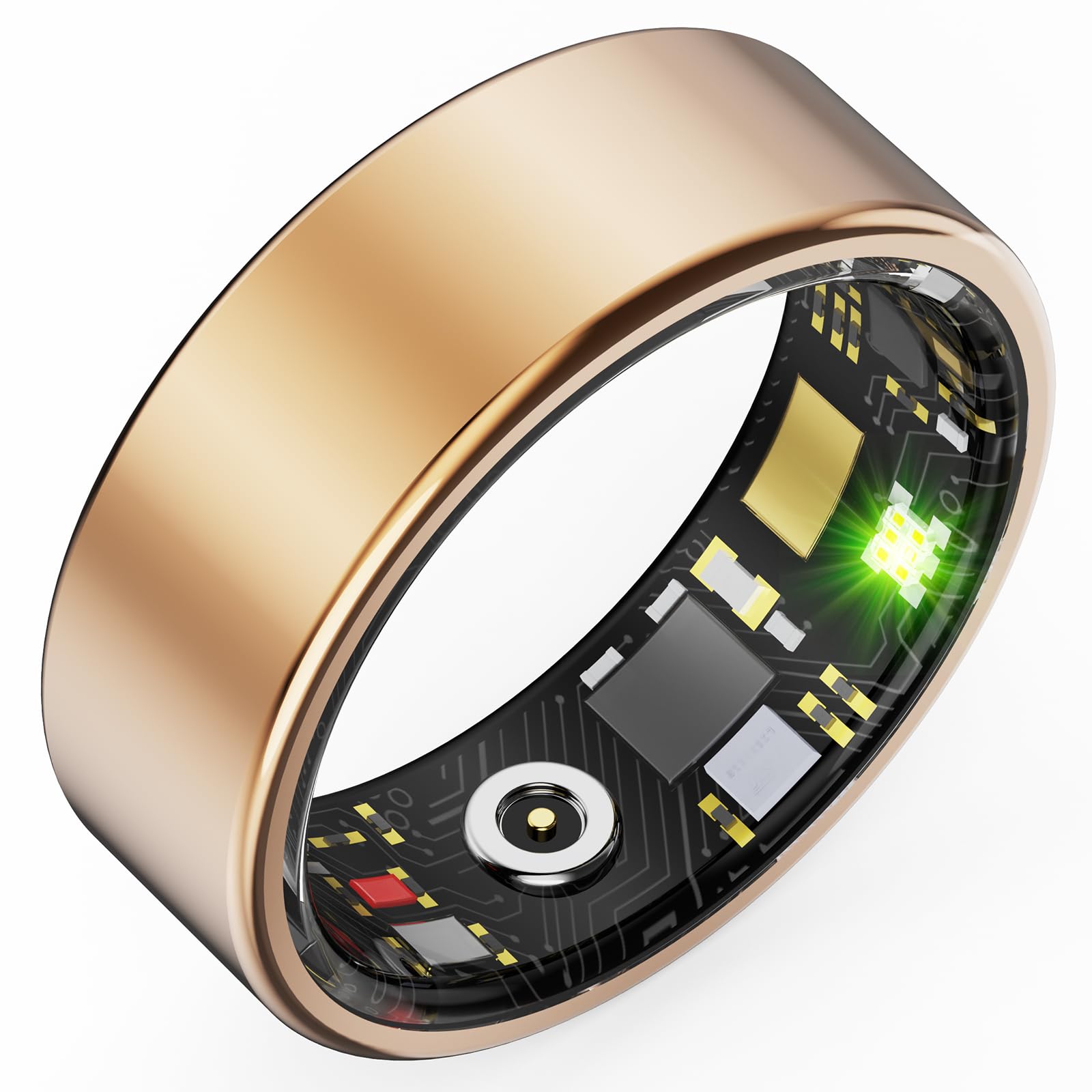 Bague connectée HitTopss, suivi de la condition physique avec suivi des calories, de la fréquence cardiaque, de l'oxygène dans le sang et du sommeil, étanchéité IP68, sans abonnement à l'application