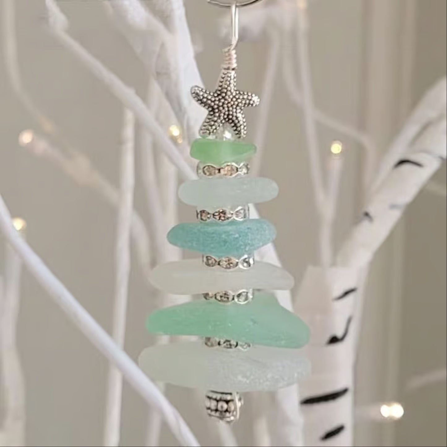 Décoration de sapin de Noël en verre de mer