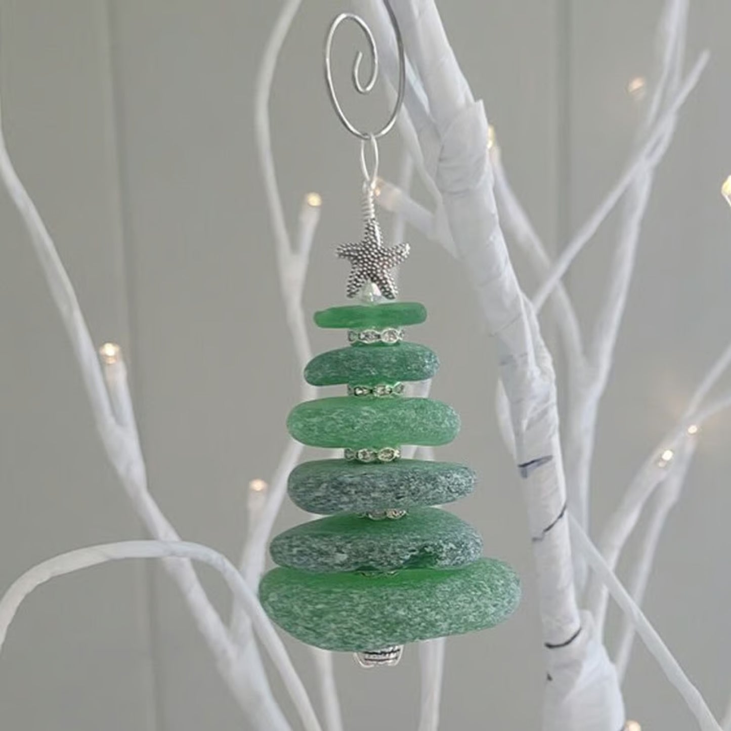 Décoration de sapin de Noël en verre de mer