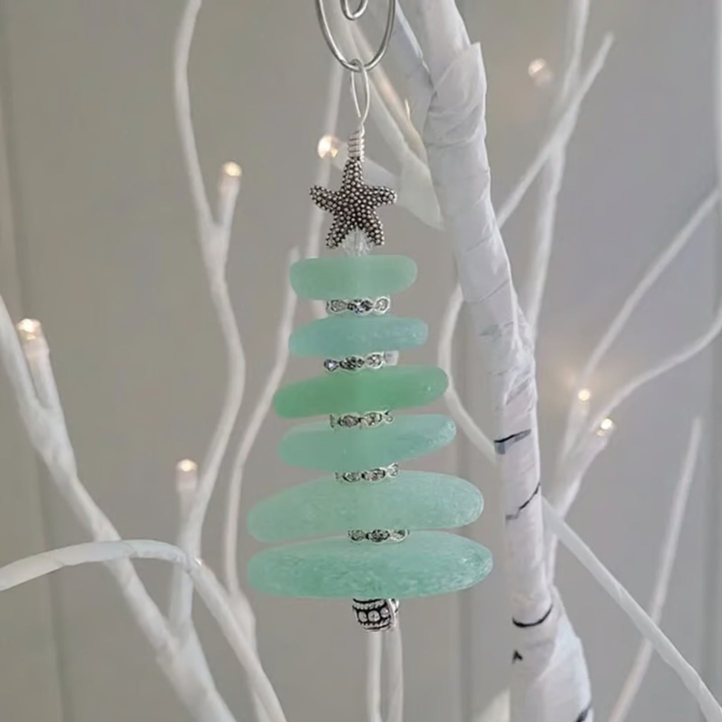 Décoration de sapin de Noël en verre de mer
