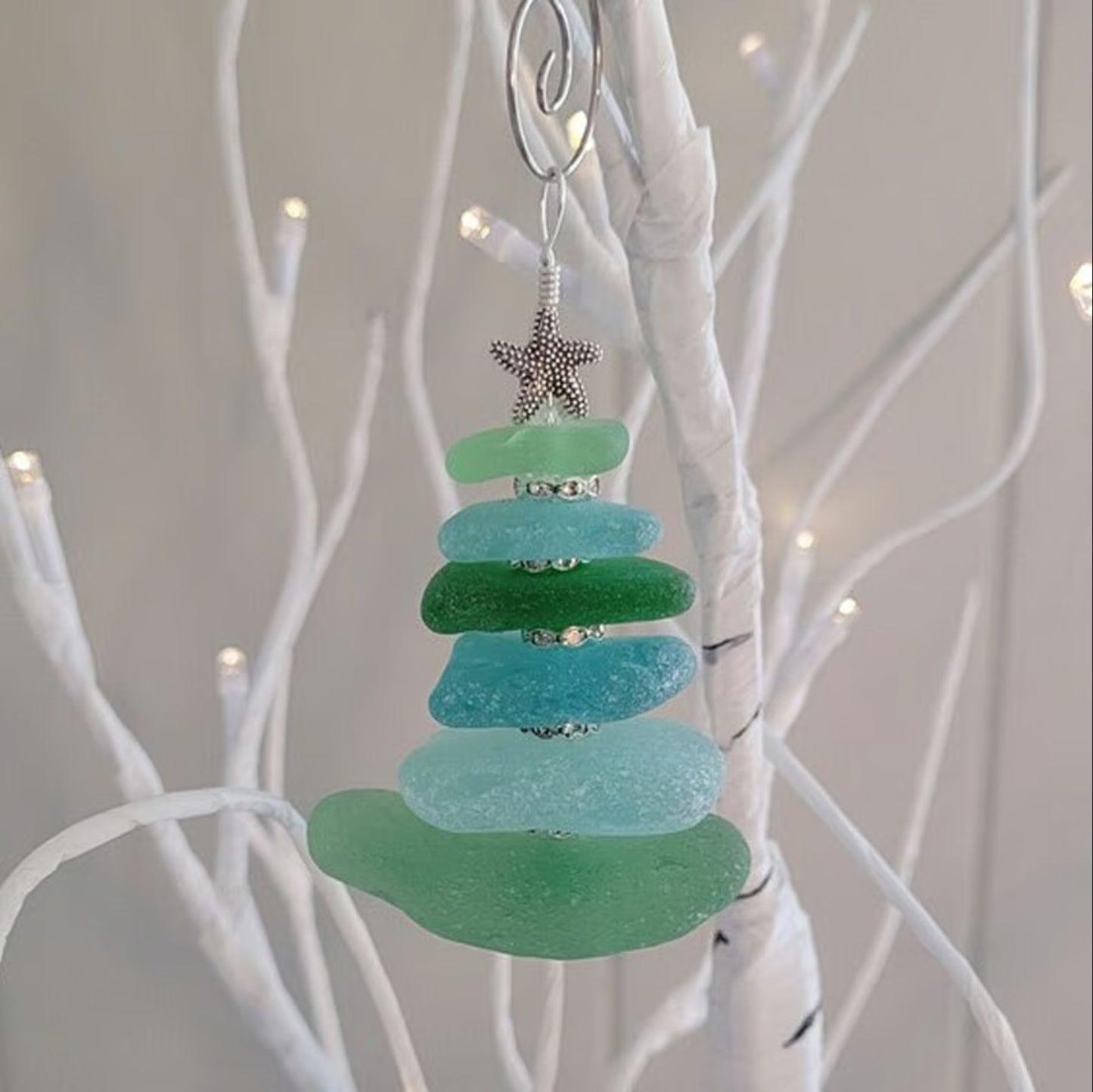 Décoration de sapin de Noël en verre de mer