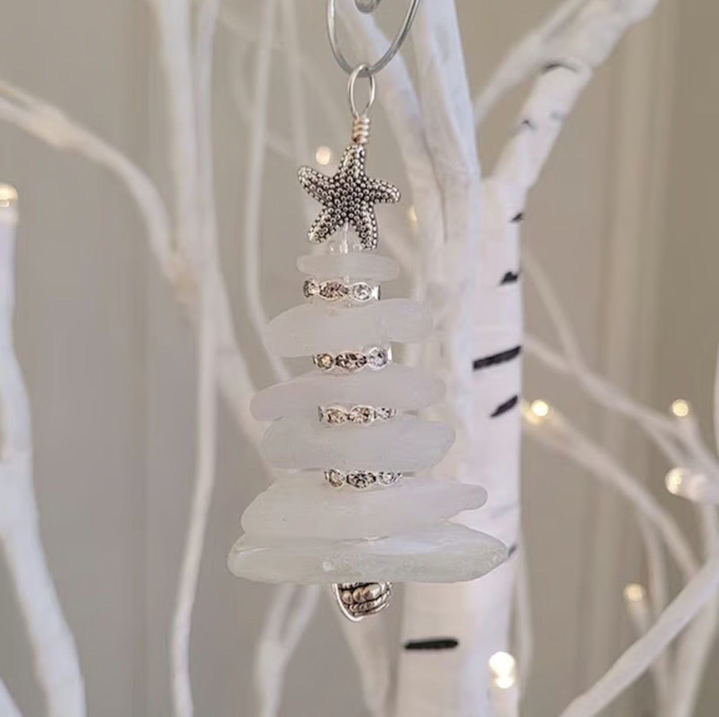 Décoration de sapin de Noël en verre de mer