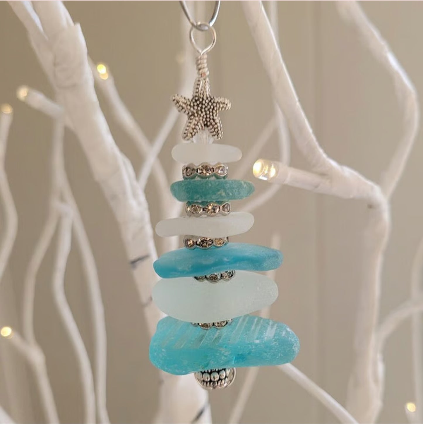 Décoration de sapin de Noël en verre de mer