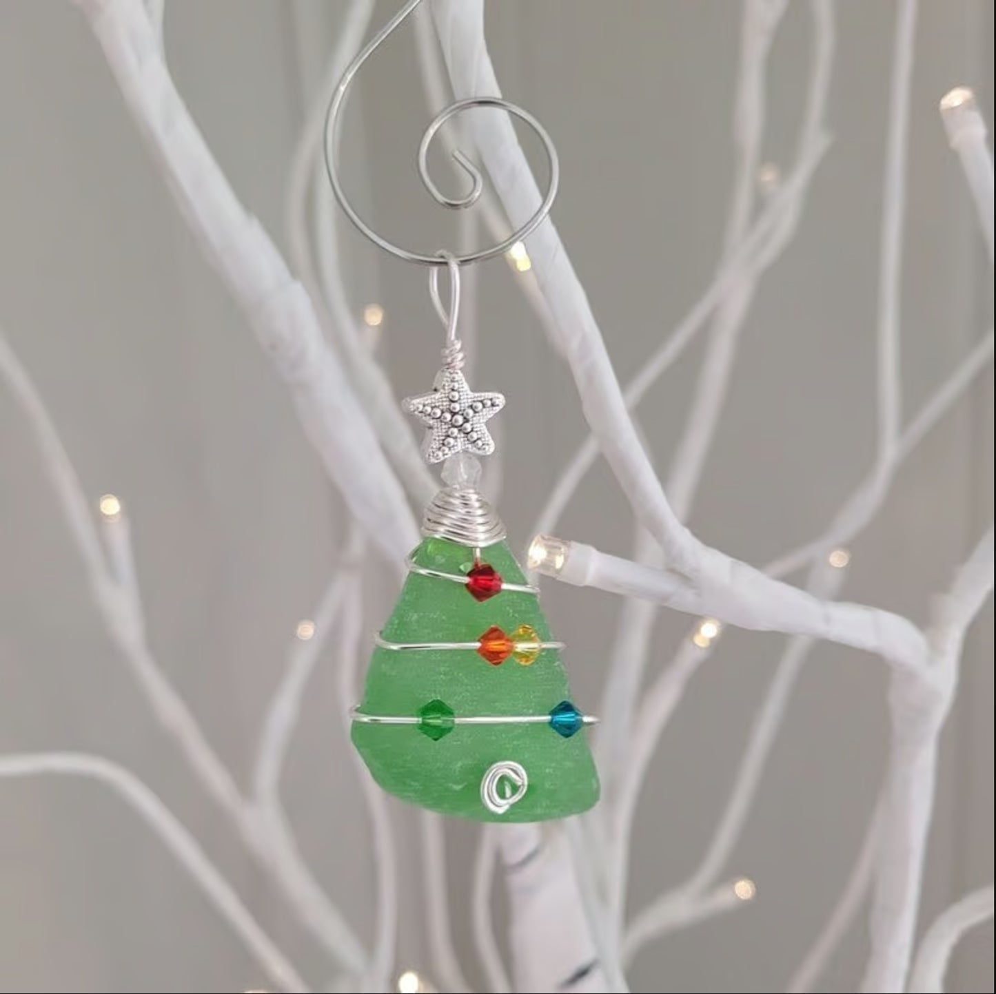 Décoration de sapin de Noël en verre de mer