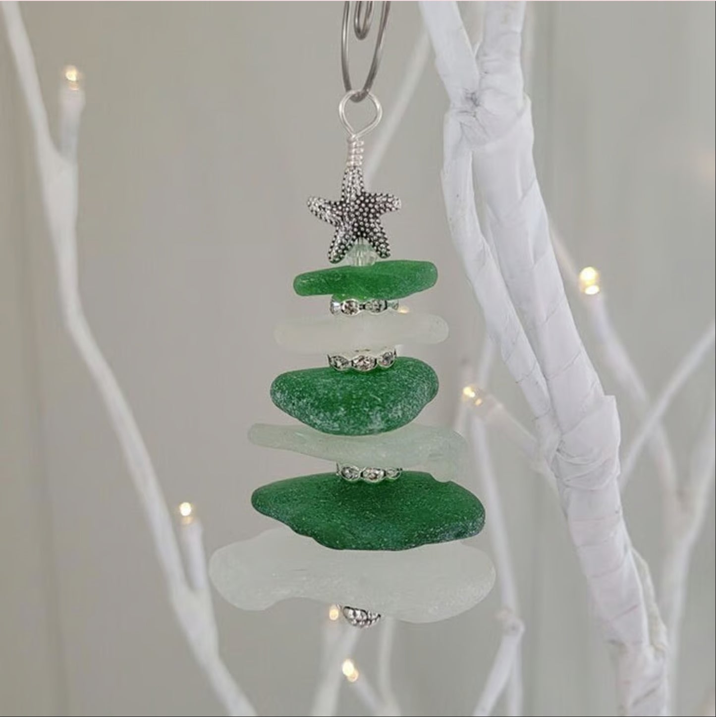 Décoration de sapin de Noël en verre de mer