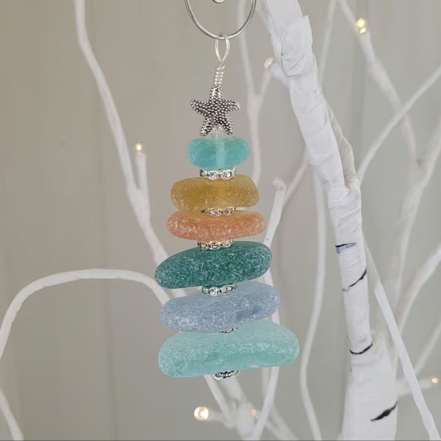 Décoration de sapin de Noël en verre de mer