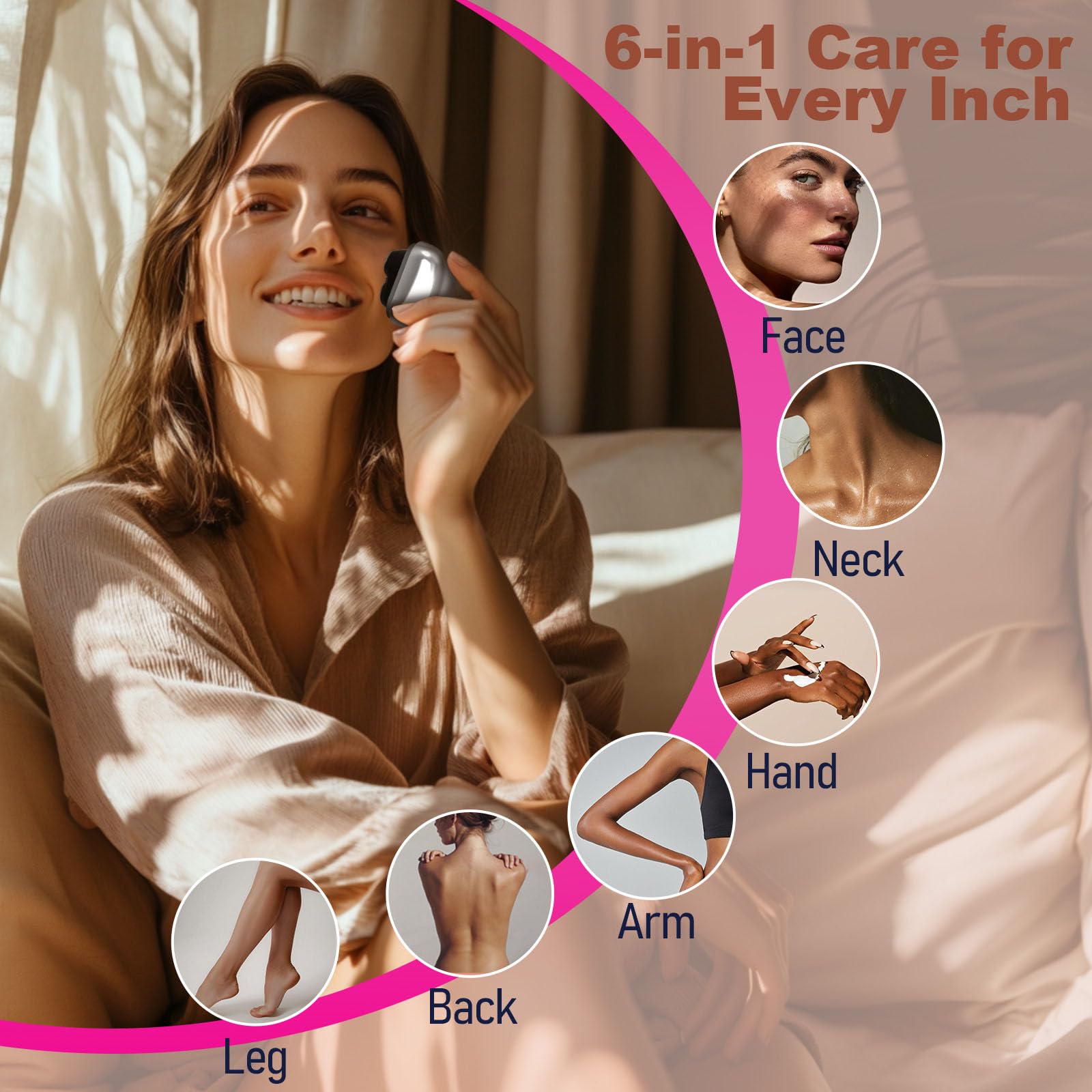 Épilateur facial unisexe, rasoir rotatif à lame flottante 3D, humide et sec