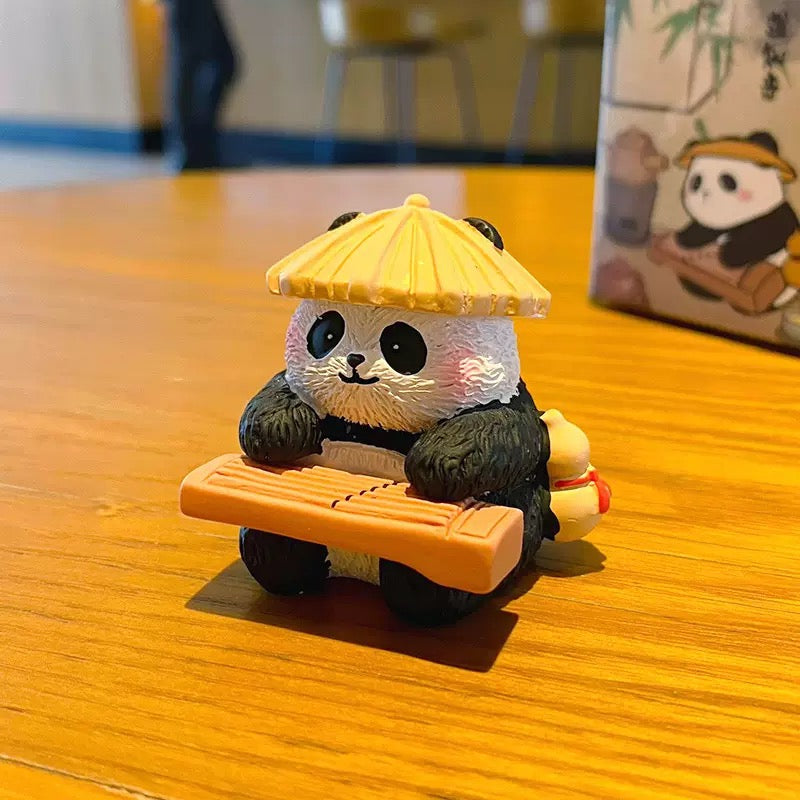 Statue de Panda Piano, échecs, calligraphie et peinture 