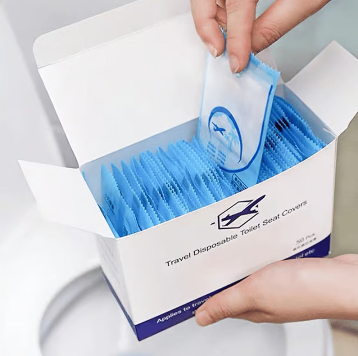 💥 Einweg-Toilettensitzbezug aus Kunststoff – Keine Sorgen mehr über öffentliche Toiletten👋