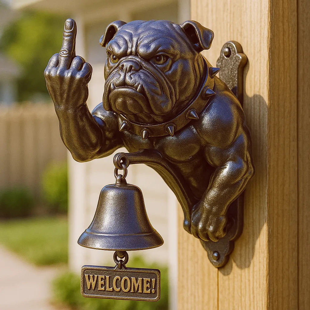 Sonnette de porte amusante en forme de bouledogue