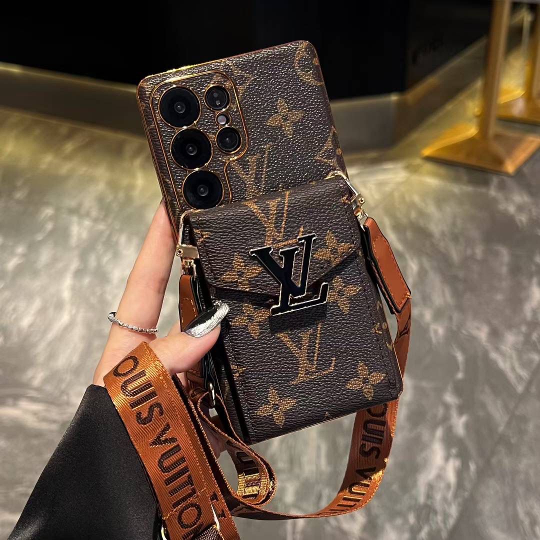 Crossbody LV Card HolderSamsung Galaxy PhoneCase S22-25 Ultra Plus