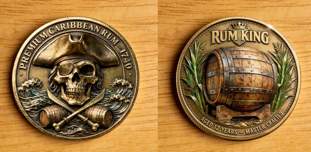 PIRATE RUM CLUB Official Coin – The Brotherhood Badge for True Rum Lovers!”