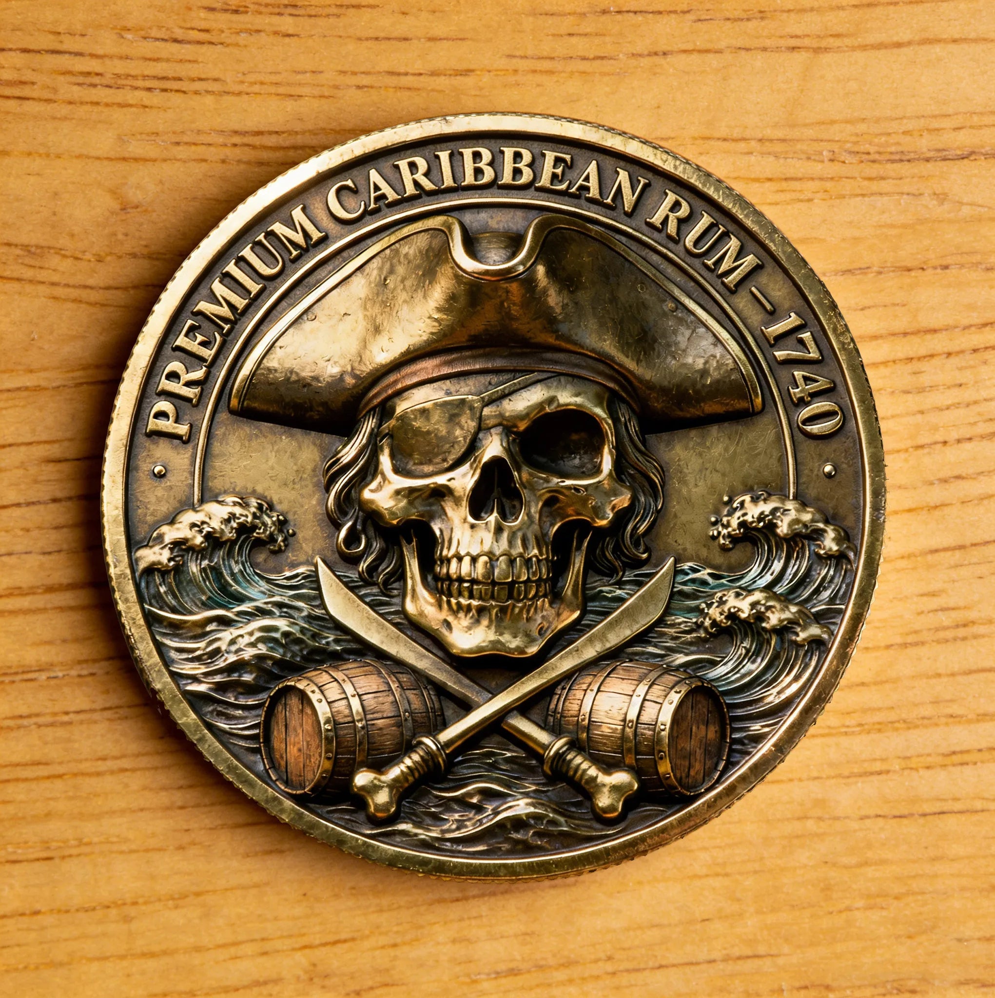 PIRATE RUM CLUB Official Coin – The Brotherhood Badge for True Rum Lovers!”
