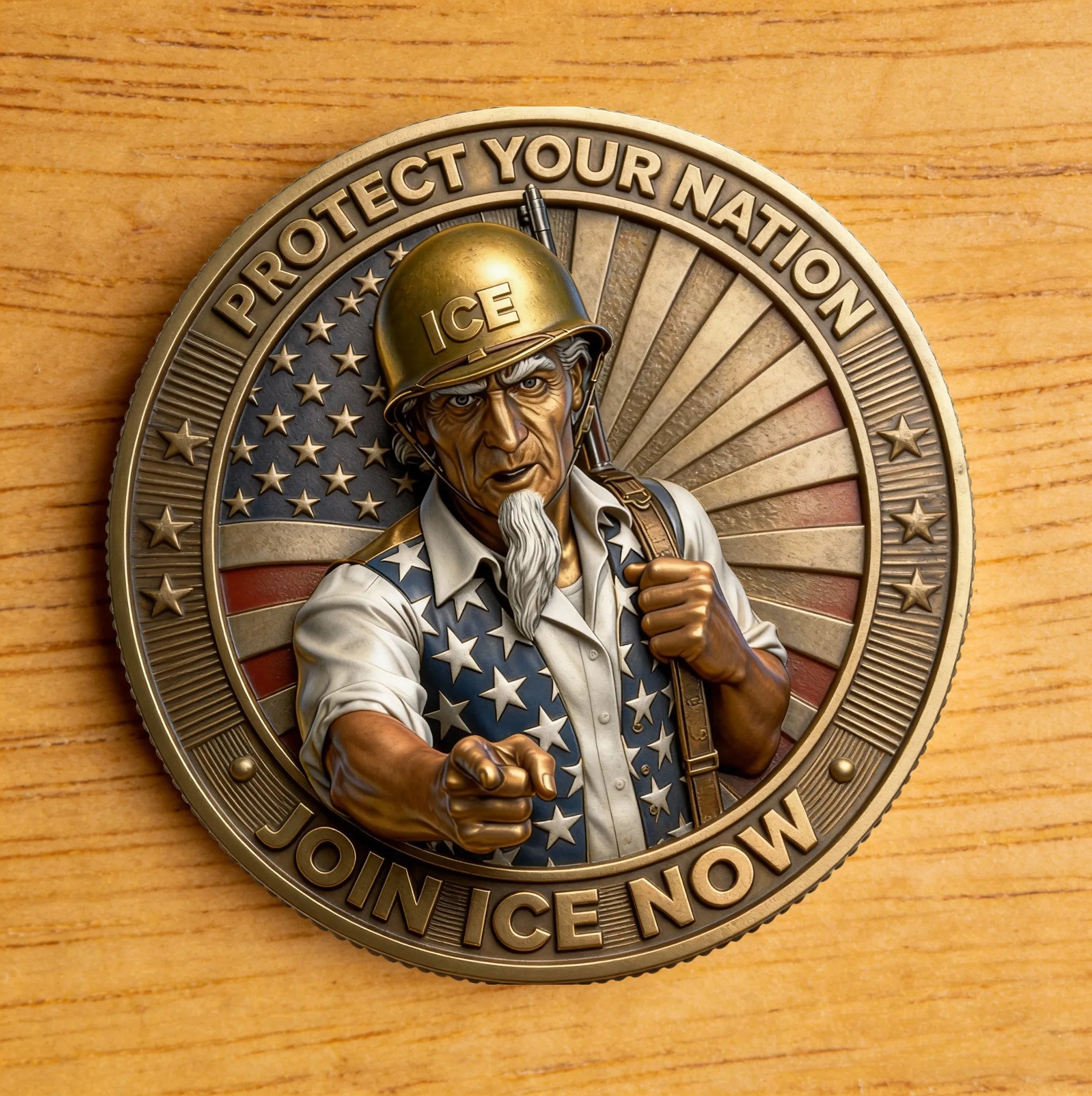 Join ICE Today” Patriotic Challenge Coin — Defend the Homeland in Metal