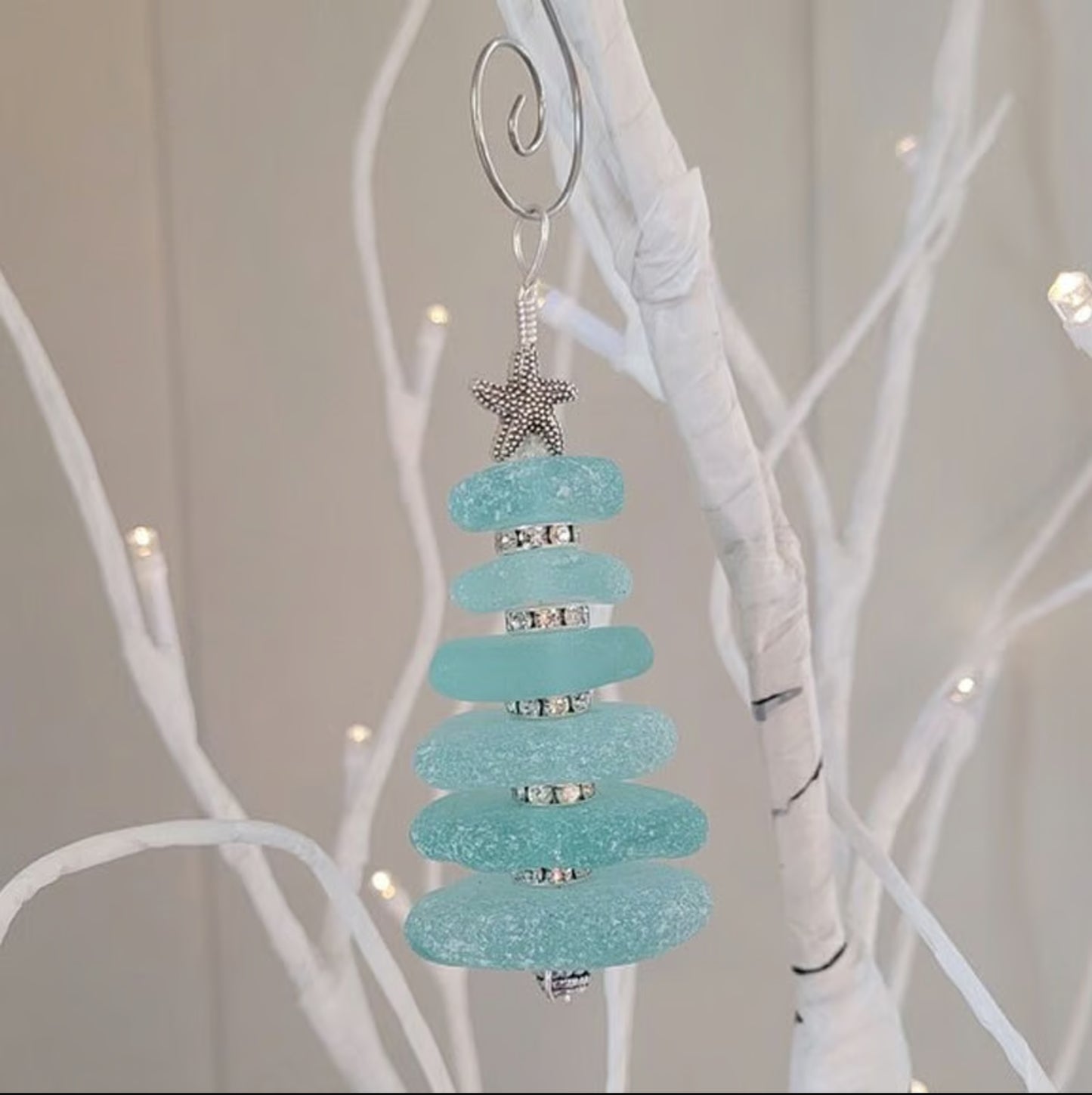 Décoration de sapin de Noël en verre de mer 