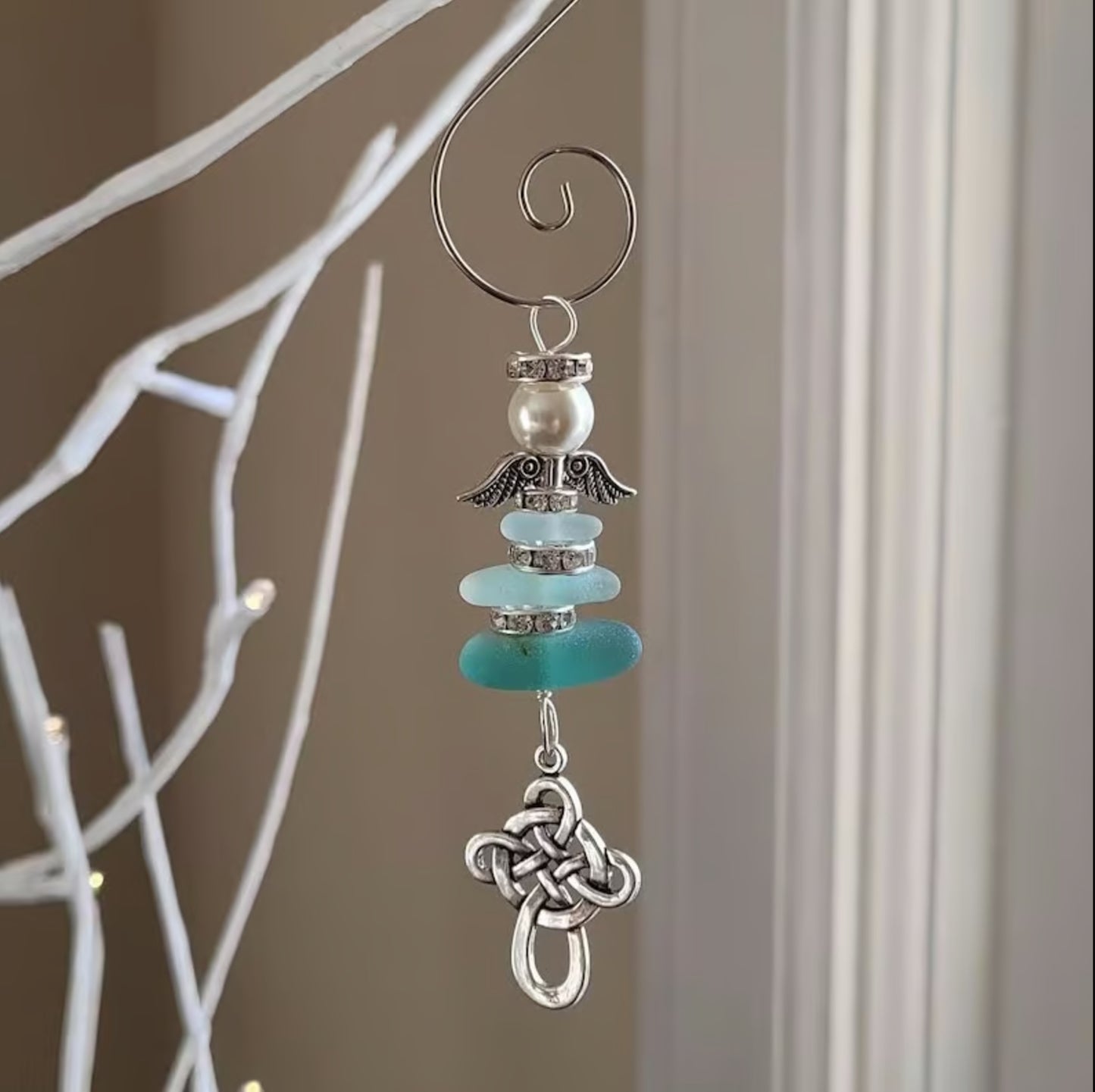 Décoration de sapin de Noël en verre de mer 