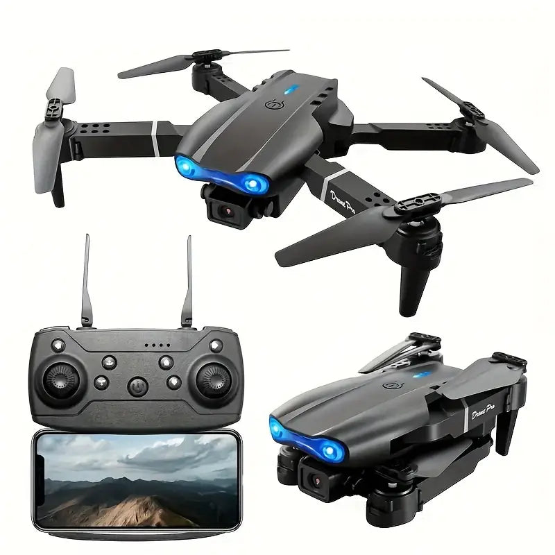 Drone pliable E99 avec caméra 4K, quadricoptère à chargement USB et double caméra 