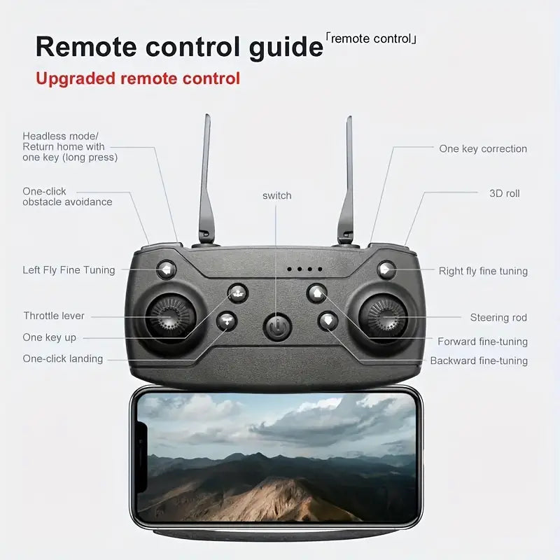 Foldable E99 Drone with 4K Camera, USB Charging Quadcopter with Dual Cameras